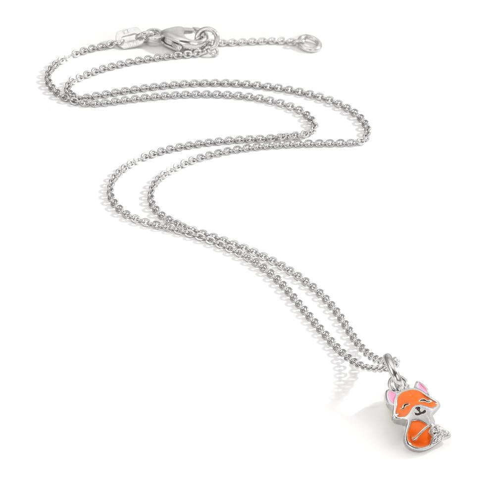 Necklace with pendant Silver Rhodium plated Fox 36-38 cm