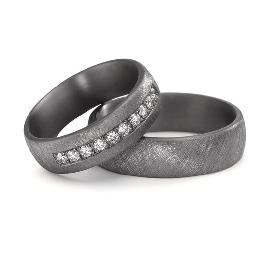 Wedding Ring Tantal 999 Lab-grown Diamond 0.25 ct, 10 Stones, tw-vsi