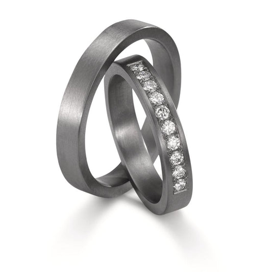 Wedding Ring Tantal 999 Lab-grown Diamond 0.25 ct, 10 Stones, tw-vsi