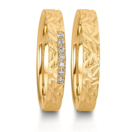 Wedding Ring 18k Yellow Gold Diamond 0.063 ct, 7 Stones, w-si