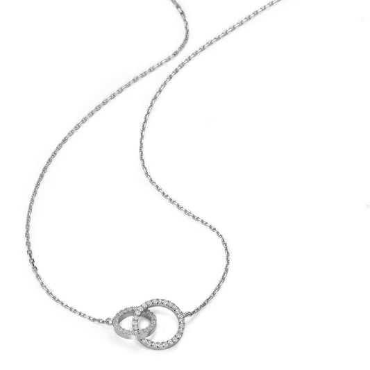 Necklace Silver Zirconia Rhodium plated 40-42 cm