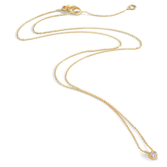 Necklace 18k Yellow Gold Diamond 0.05 ct, w-si 42-45 cm