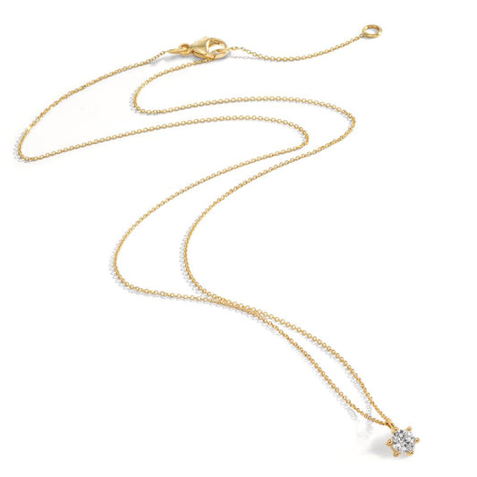 Necklace 18k Yellow Gold Diamond 0.25 ct, w-si 42-45 cm