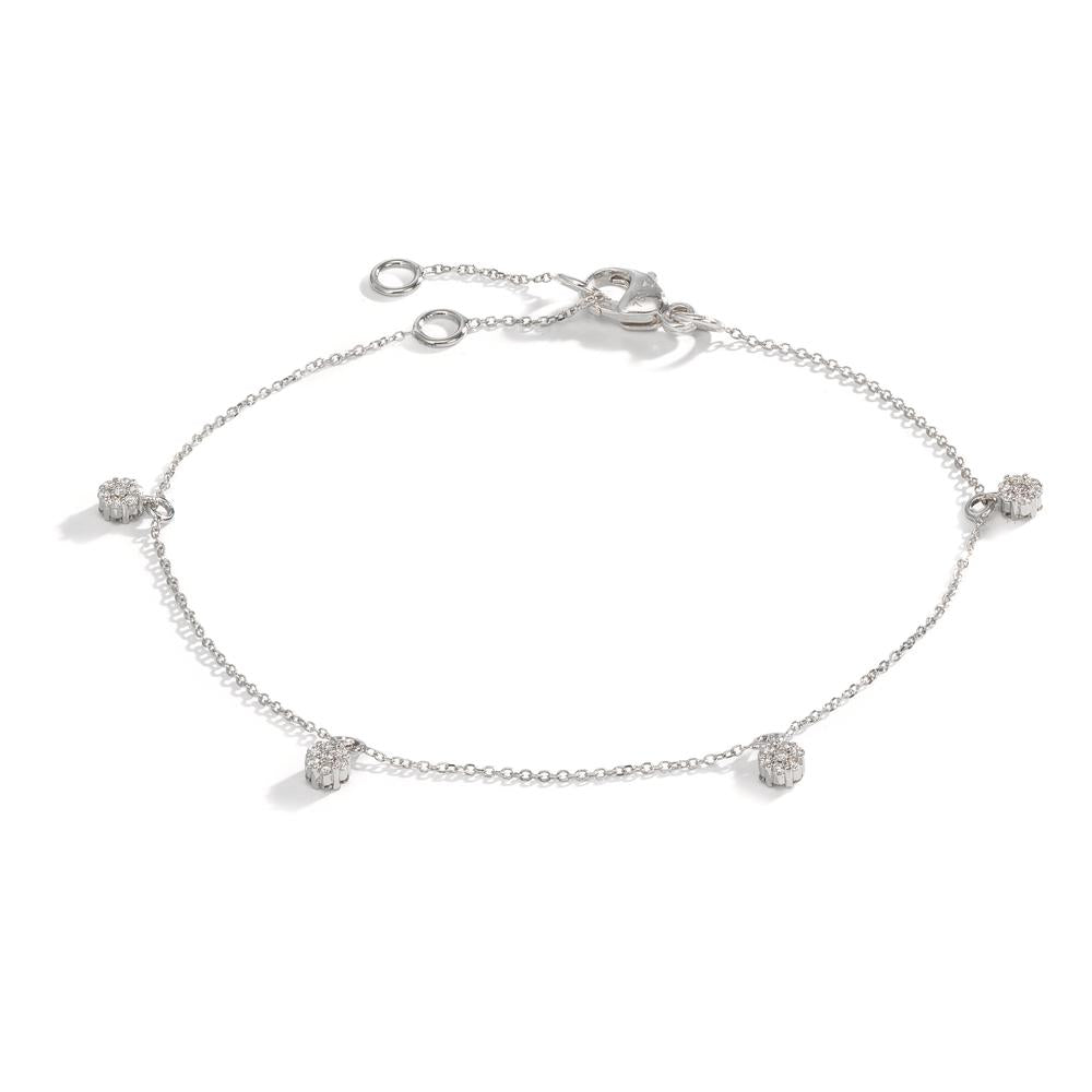 Bracelet 18k White Gold Diamond 0.24 ct, 28 Stones, w-si 16-19 cm