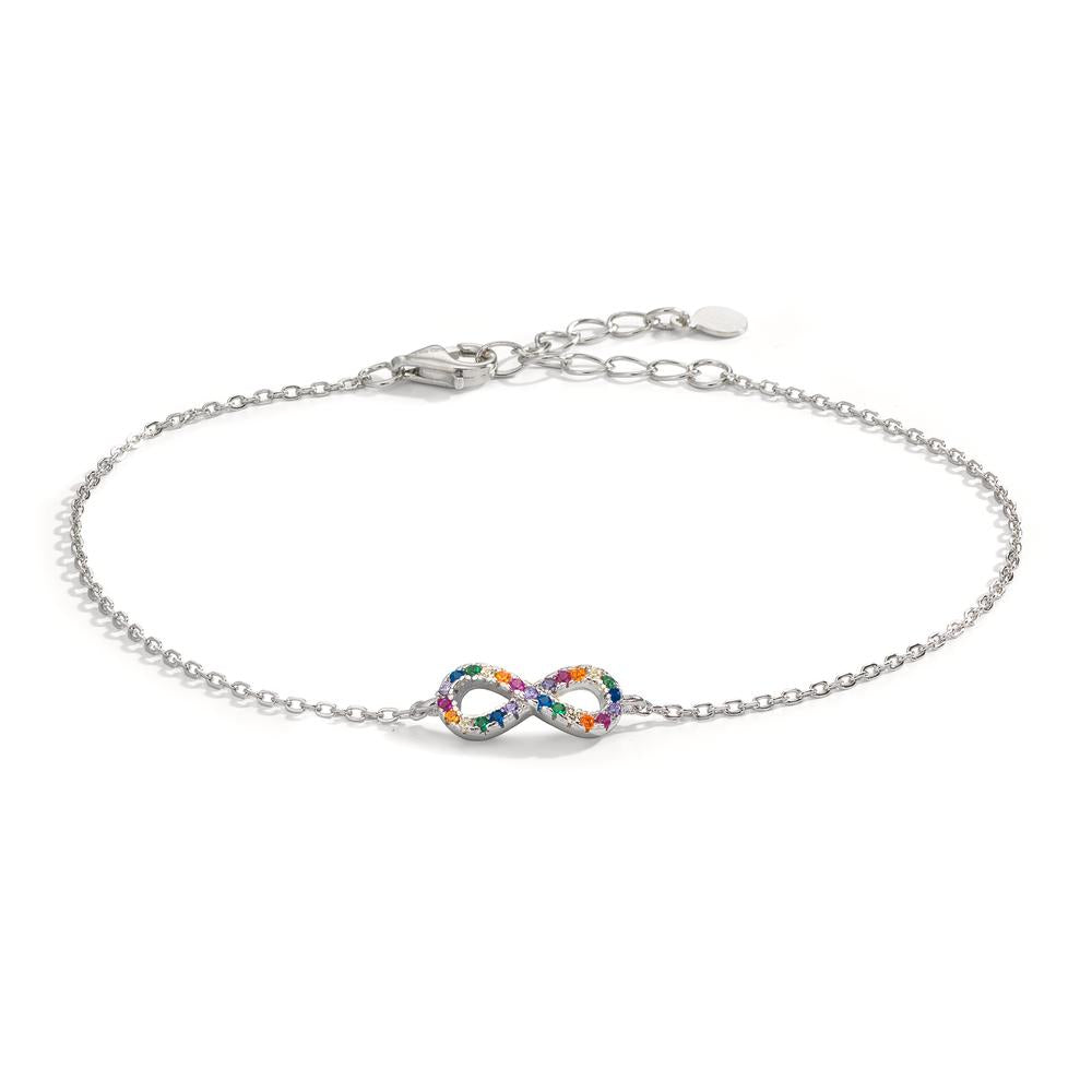 Bracelet Silver Zirconia Colorful Rhodium plated Infinity