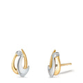 Stud earrings 18k Yellow Gold, 18k White Gold Diamond 0.02 ct, 2 Stones, p1