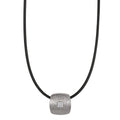 Necklace Stainless steel, Rubber Diamond 0.072 ct, 9 Stones, tw-si 45 cm Ø2 mm