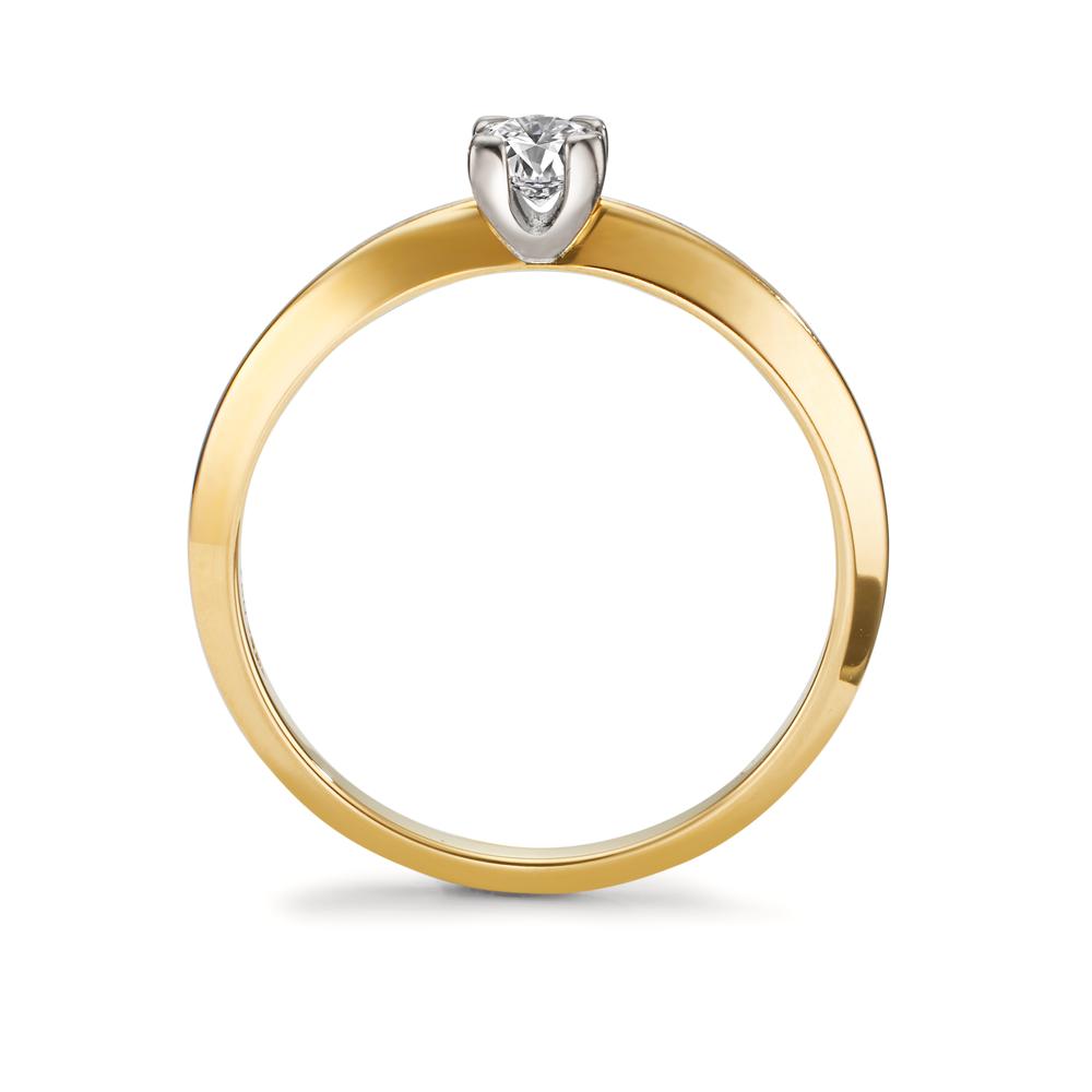 Solitaire ring 18k Yellow Gold Diamond 0.30 ct, w-si Bicolor
