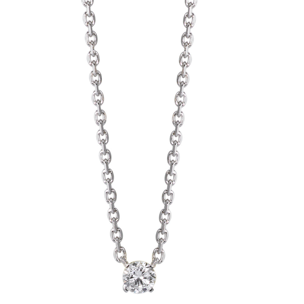 Necklace 18k White Gold Diamond 0.20 ct, w-si 40-42 cm