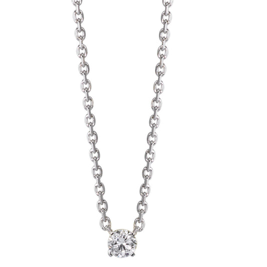 Necklace 18k White Gold Diamond 0.20 ct, w-si 40-42 cm