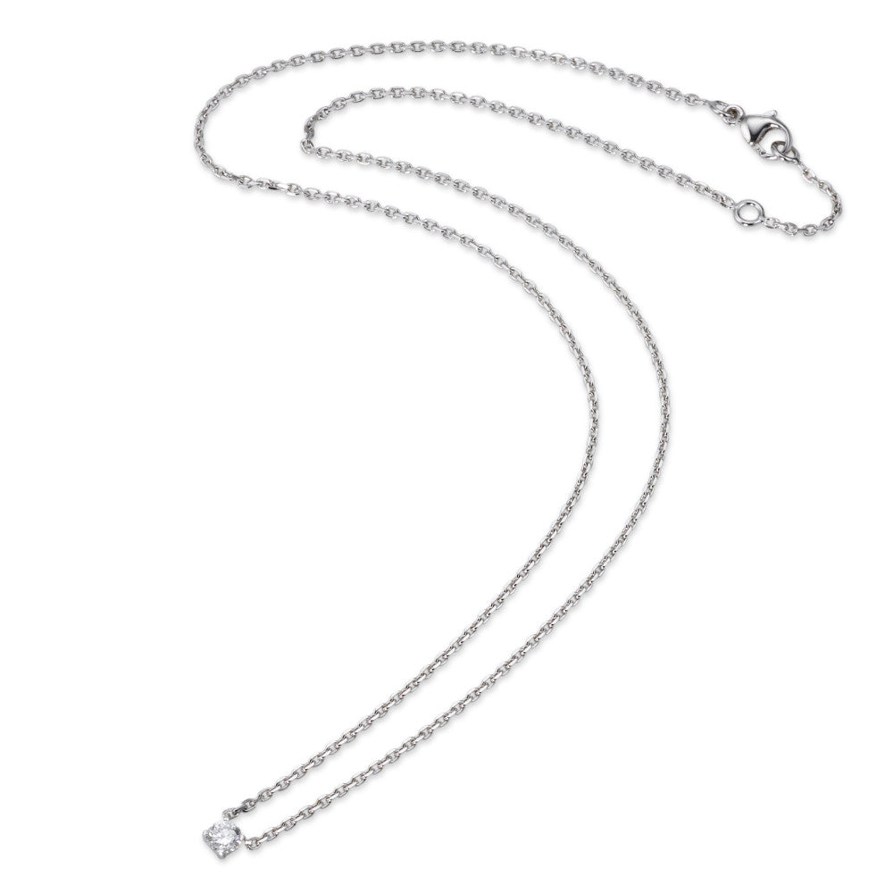 Necklace 18k White Gold Diamond 0.20 ct, w-si 40-42 cm