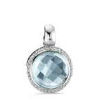 Pendant 18k White Gold Topaz 0.14 ct, w-si