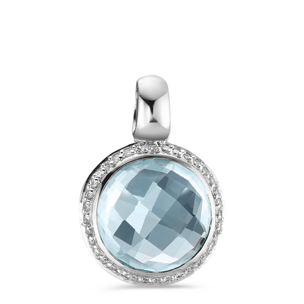 Pendant 18k White Gold Topaz 0.14 ct, w-si
