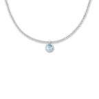 Pendant 18k White Gold Topaz 0.14 ct, w-si