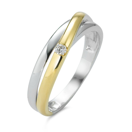 Ring 18k White Gold, 18k Yellow Gold Diamond 0.05 ct, w-si