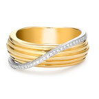 Ring 18k Yellow Gold Diamond 0.12 ct, w-si