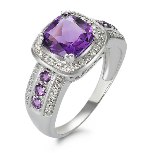 Ring 18k White Gold Amethyst 0.23 ct, w-si
