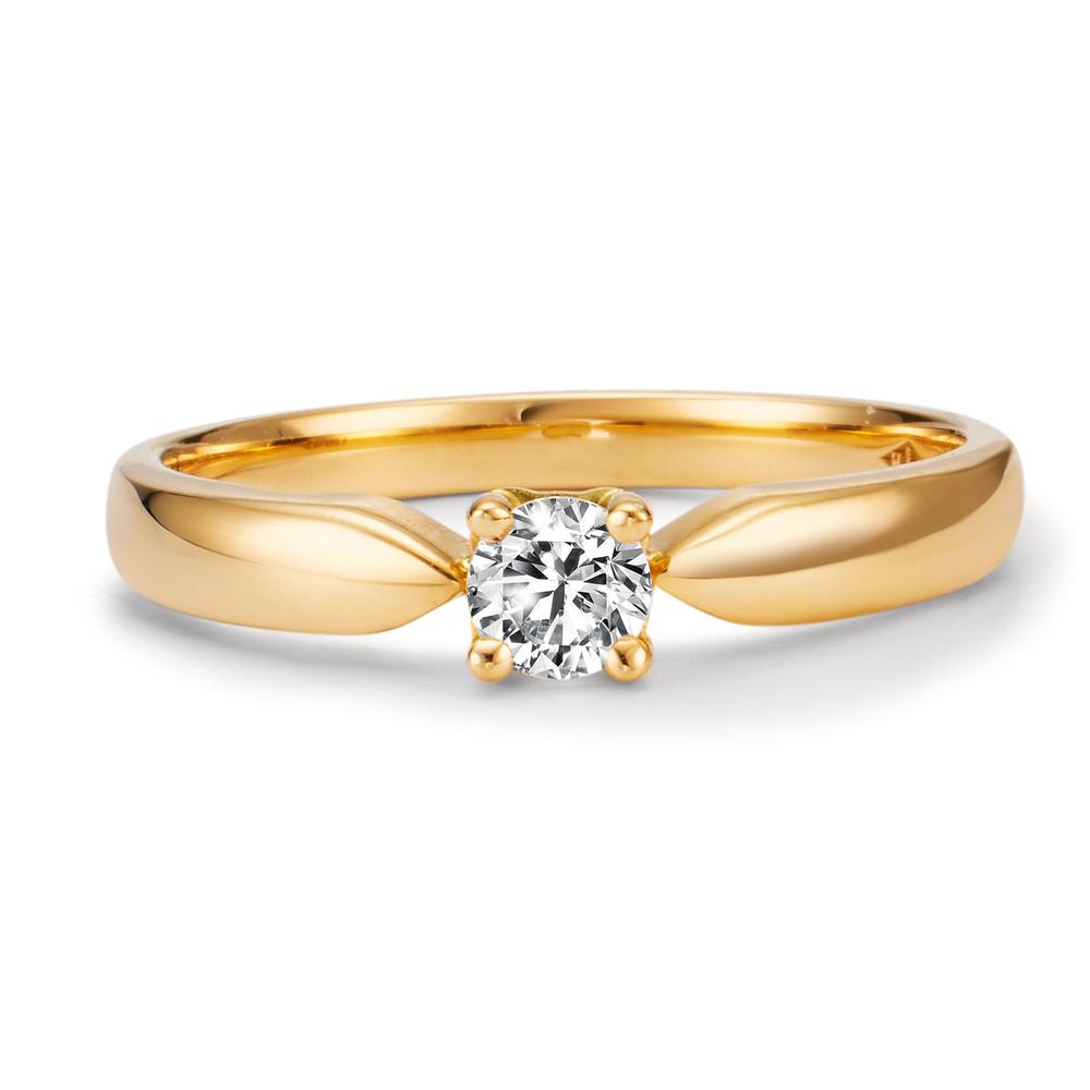 Solitaire ring 18k Yellow Gold Diamond 0.20 ct, w-si