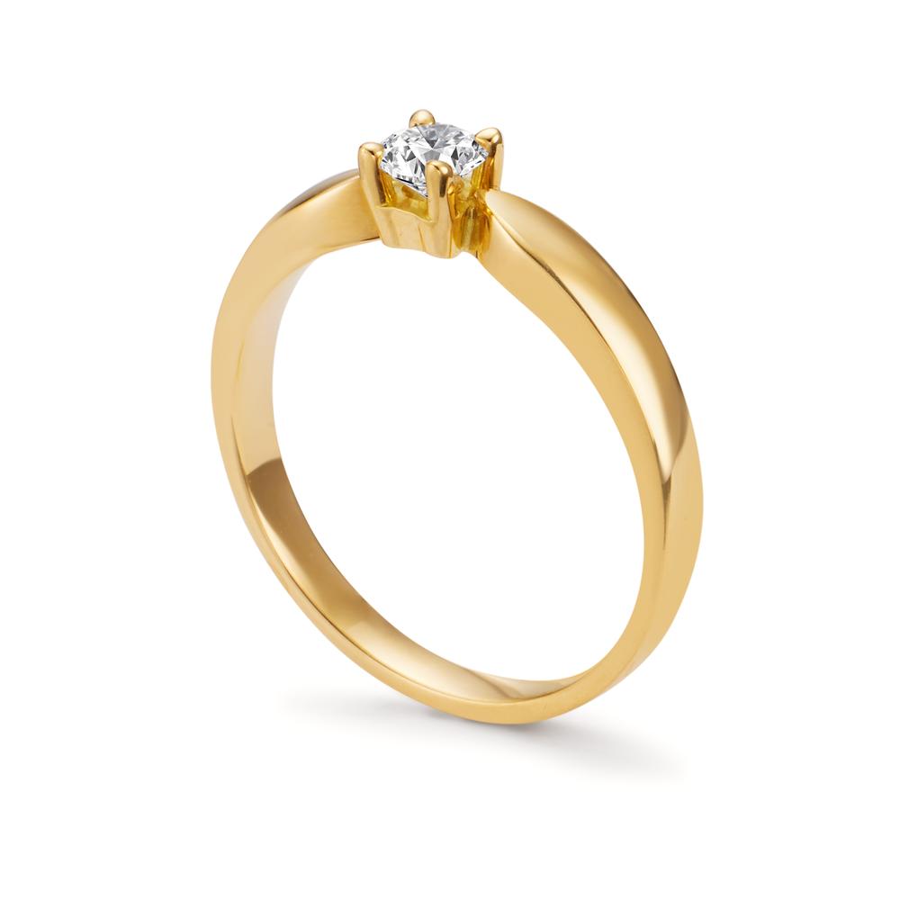 Solitaire ring 18k Yellow Gold Diamond 0.20 ct, w-si