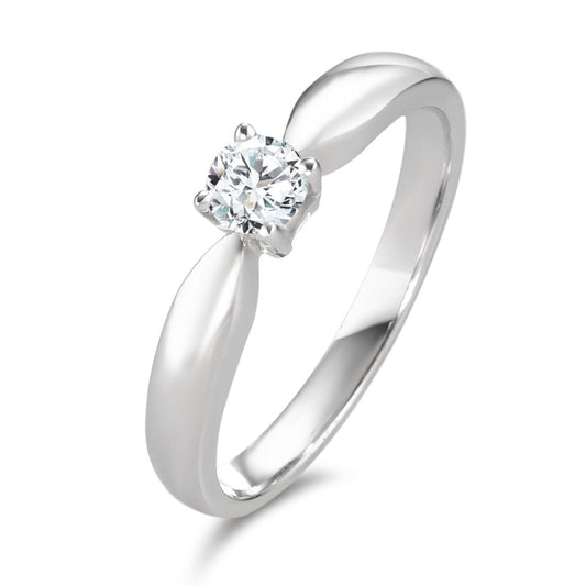 Solitaire ring 18k White Gold Diamond 0.20 ct, w-si