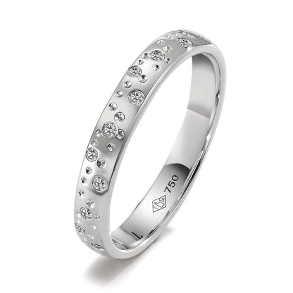 Ring 18k White Gold Diamond 0.13 ct, 24 Stones, w-si Star