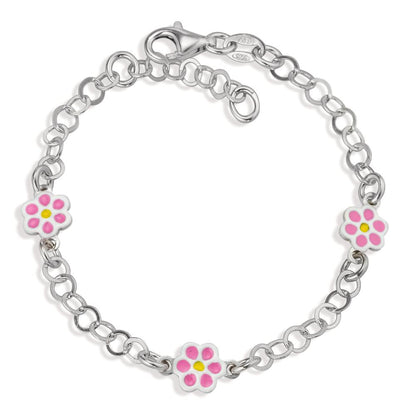 Bracelet Silver Rhodium plated Flower Ø6.5 mm