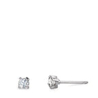 Stud earrings 18k White Gold Diamond 0.20 ct, 2 Stones, w-si Ø3 mm