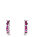 Hinged hoop Silver Zirconia Rhodium plated
