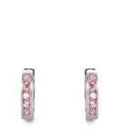 Hinged hoop Silver Zirconia Rose Rhodium plated