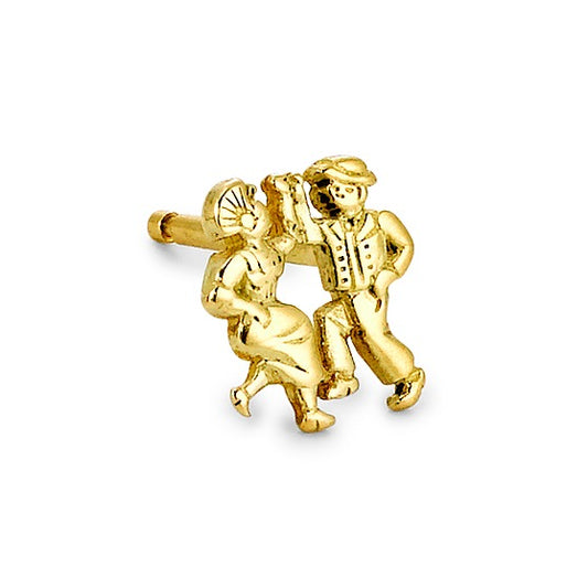 Single stud earring 18k Yellow Gold Folklore