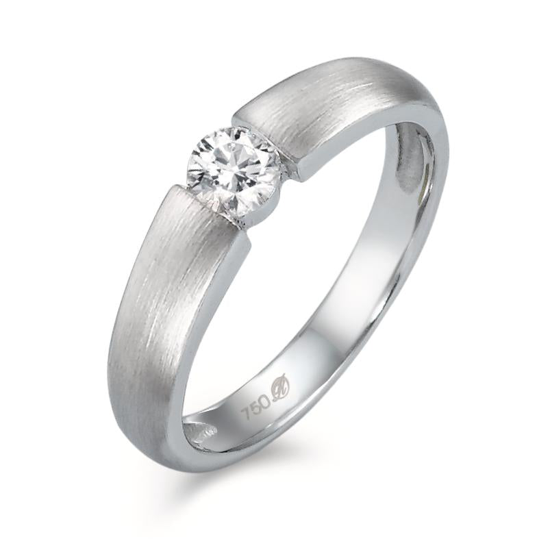 Solitaire ring 18k White Gold Diamond White, 0.20 ct, w-si Ø3.8 mm