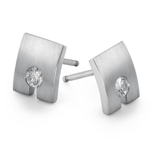 Stud earrings 18k White Gold Diamond 0.20 ct, 2 Stones, w-si