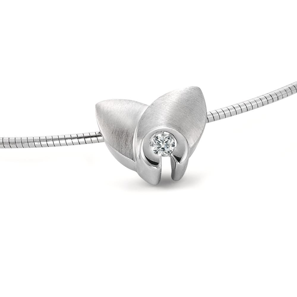 Pendant 18k White Gold Diamond 0.12 ct, w-si