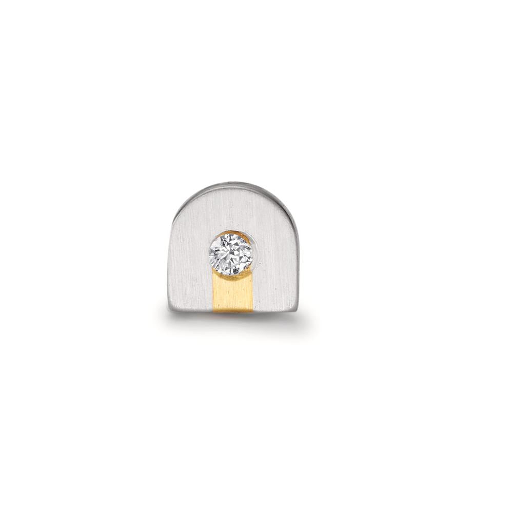 Single stud earring Platinum 950 Diamond 0.02 ct, w-si
