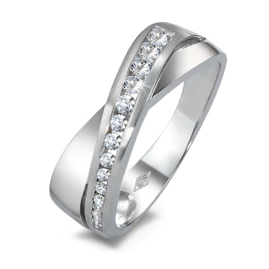 Ring 18k White Gold Zirconia 15 Stones