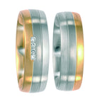 Ring Palladium 500 , 18k Yellow Gold, 18k White Gold