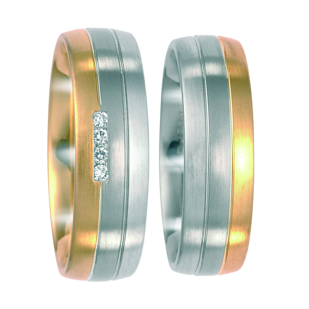 Ring Palladium 500 , 18k Yellow Gold, 18k White Gold