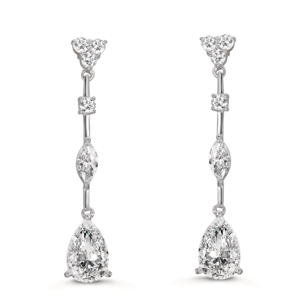 Drop Earrings Silver Zirconia Rhodium plated
