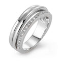 Ring 18k White Gold Diamond 0.08 ct, 19 Stones, w-si