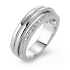 Ring 18k White Gold Diamond 0.08 ct, 19 Stones, w-si