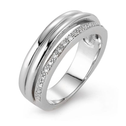 Ring 18k White Gold Diamond 0.08 ct, 19 Stones, w-si