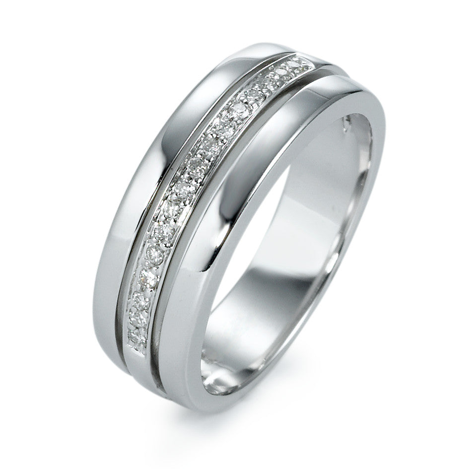 Ring 18k White Gold Diamond 0.103 ct, 16 Stones, w-si