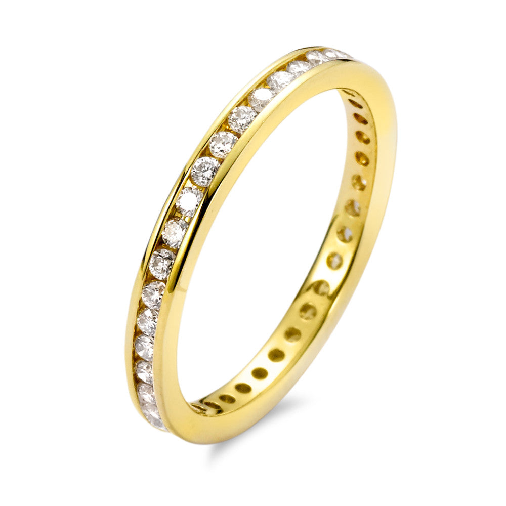 Memory ring 18k Yellow Gold Diamond 0.50 ct, 38 Stones, w-si
