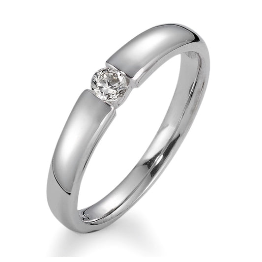Solitaire ring 18k White Gold Diamond 0.15 ct, vsi