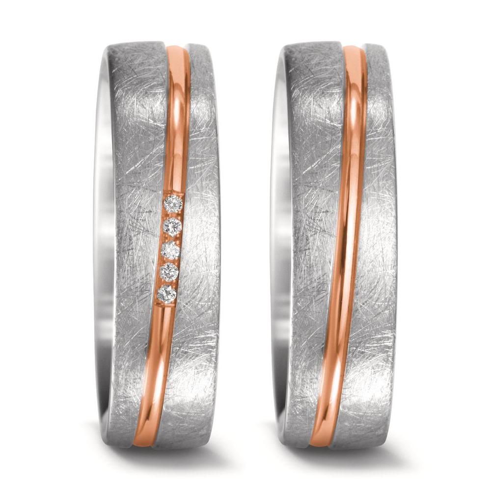 Wedding Ring 18k White Gold, 18k Red Gold