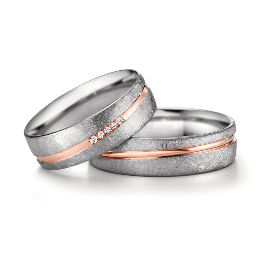 Wedding Ring 18k White Gold, 18k Red Gold
