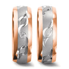 Wedding Ring 18k White Gold, 18k Red Gold