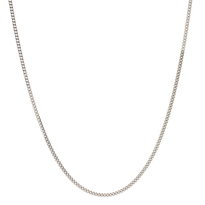 Curb-Necklace 18k White Gold