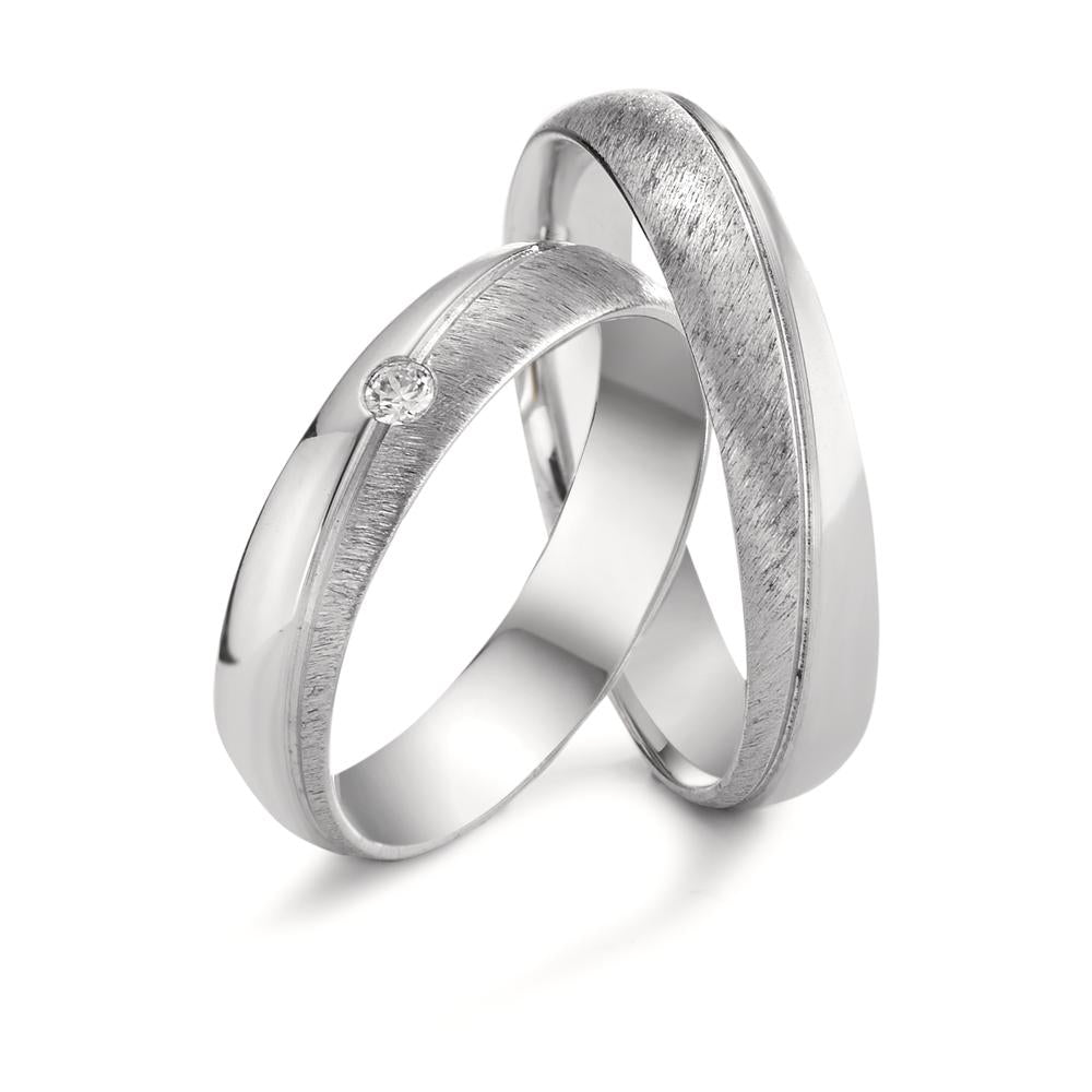 Wedding Ring 18k White Gold Diamond 0.04 ct, tw-vsi