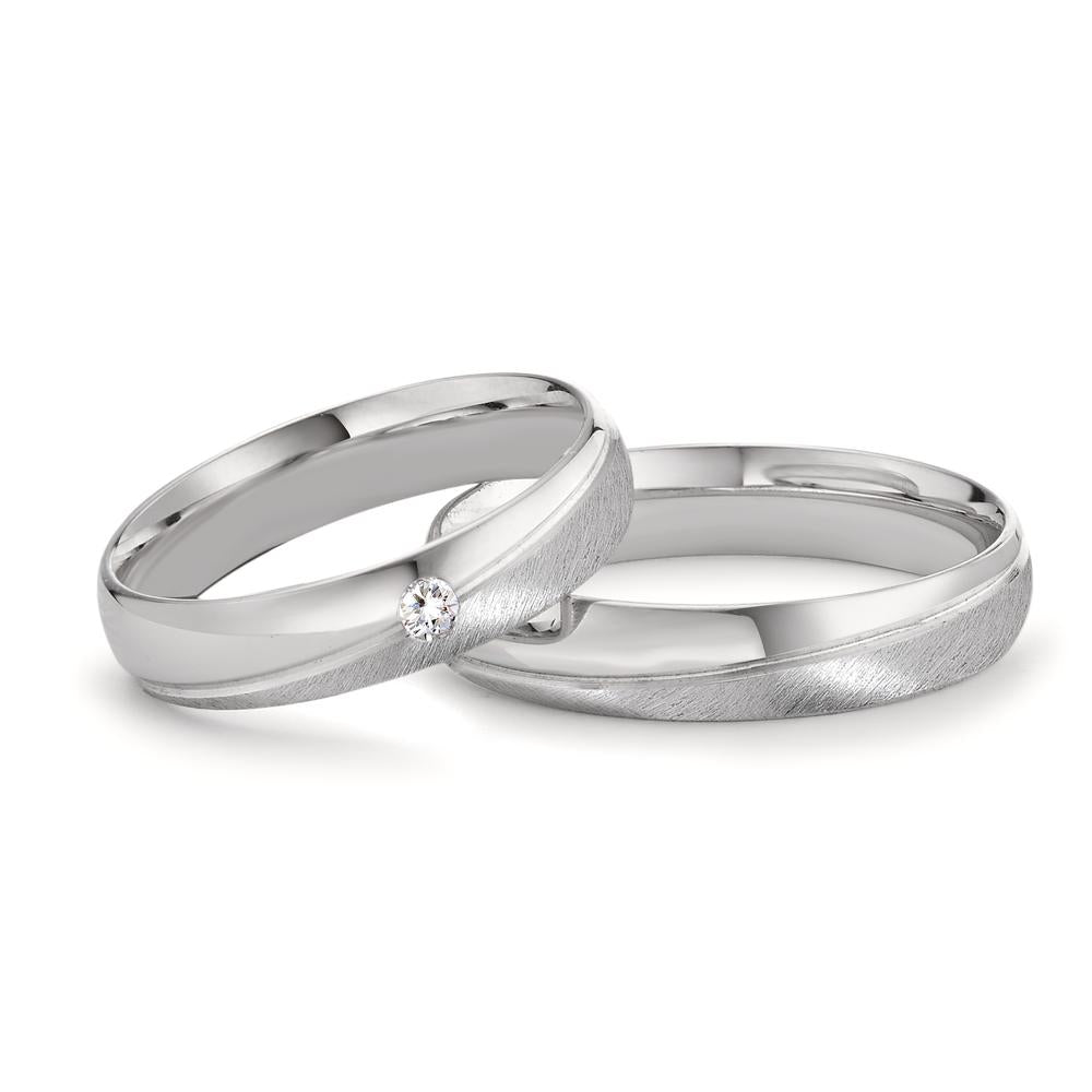 Wedding Ring 18k White Gold Diamond 0.04 ct, tw-vsi